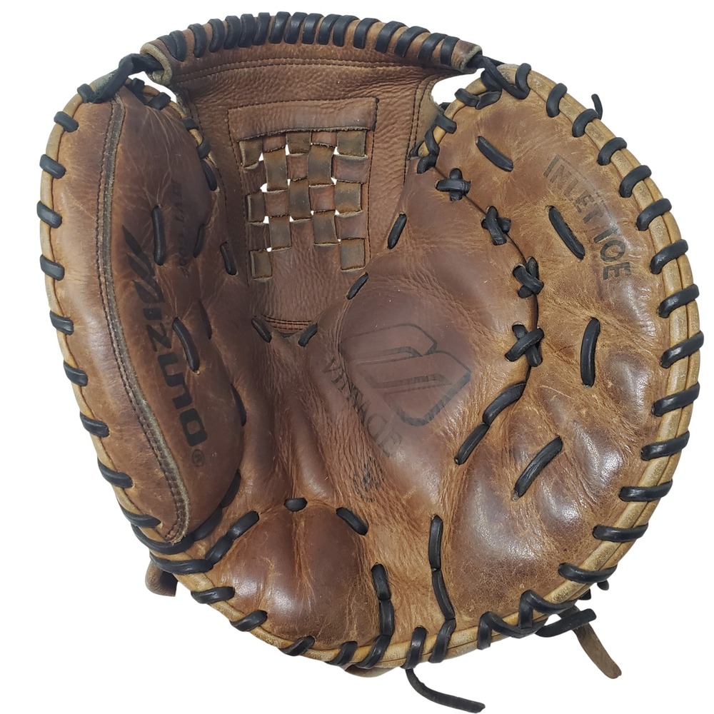 Mizuno Vintage MVT C002 Baseball Catchers Mitt Brown Black Right Hand Throw